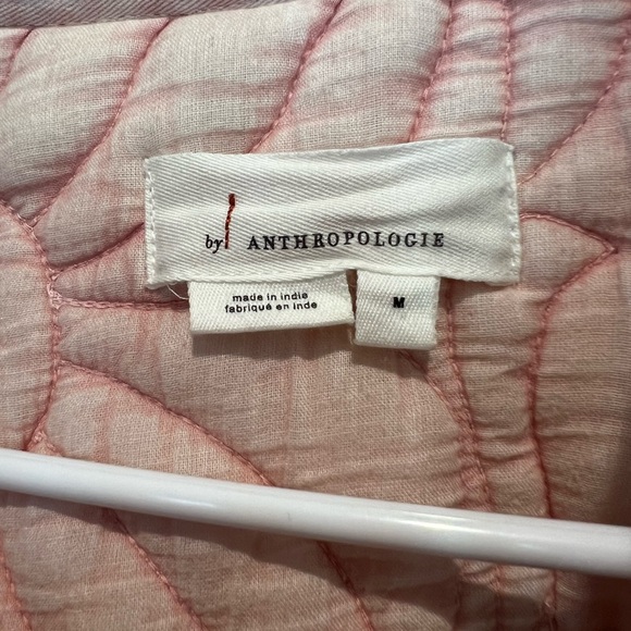 Light Pink Anthropologie Puffy Embroidered Jacket - Picture 3 of 4